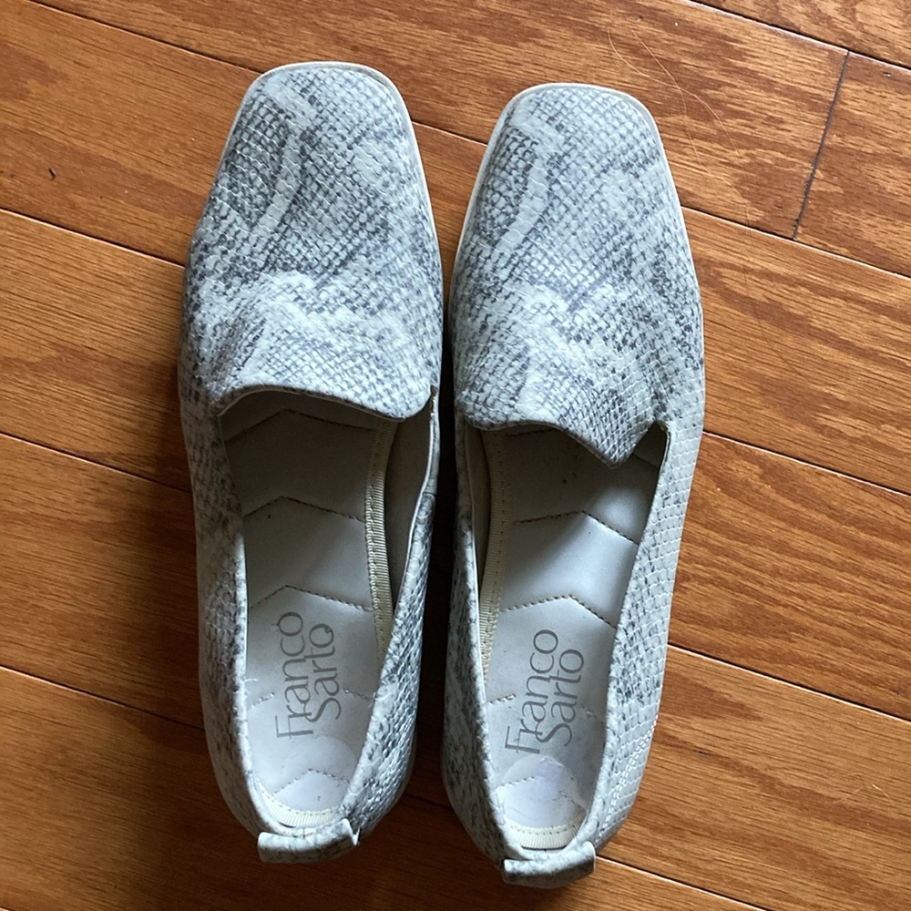 Franco Sarto snakeskin loafers